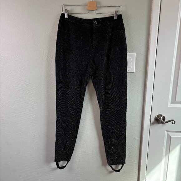 See by Chloé Black Glitter Knit Pants 44 8 10 NWT Removable Stirrup - Picture 3 of 15